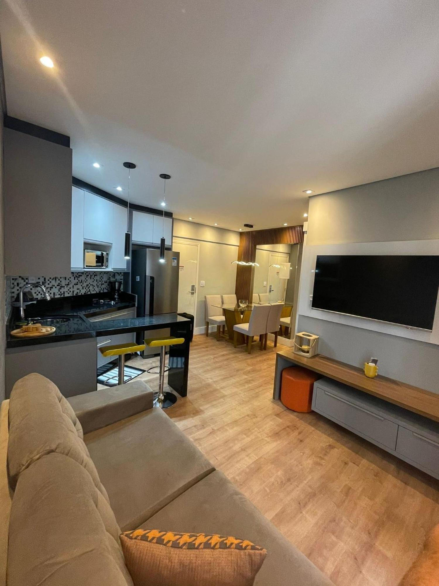 Flat Completo No Gonzaga Santos Uma Quadra Da Praia Экстерьер фото